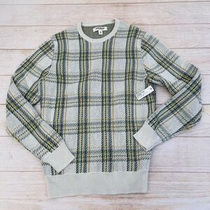 Goodthreads Men's Crew Neck Beige/Multicolor Striped  Pullover Sweater Size XS